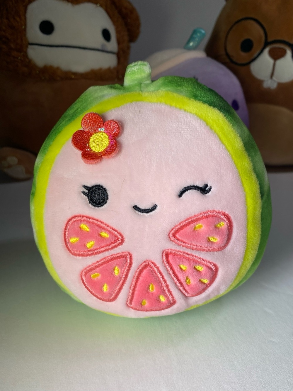 Squishmallow Lena the Guava Plush 6” – Retired Fruit Stuffed Animal Used Rare